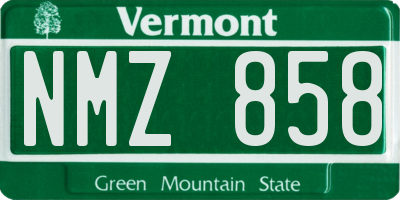 VT license plate NMZ858