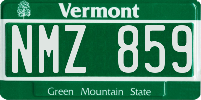 VT license plate NMZ859