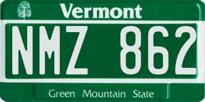 VT license plate NMZ862