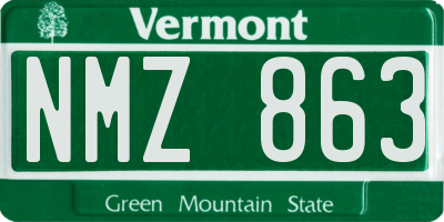 VT license plate NMZ863