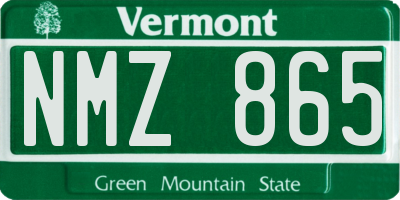 VT license plate NMZ865