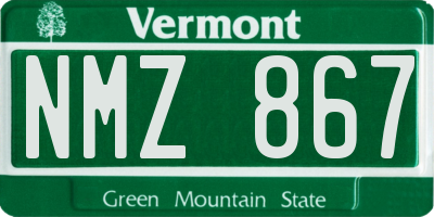 VT license plate NMZ867