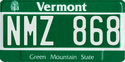 VT license plate NMZ868