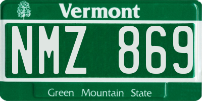 VT license plate NMZ869