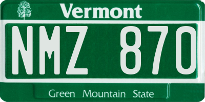 VT license plate NMZ870