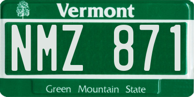 VT license plate NMZ871