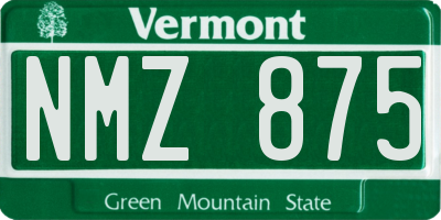 VT license plate NMZ875