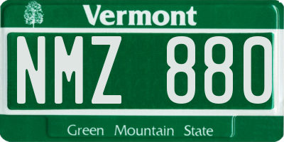 VT license plate NMZ880
