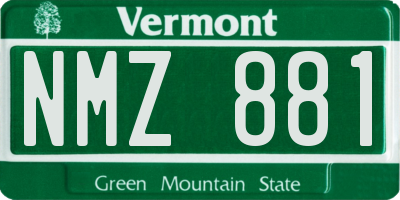 VT license plate NMZ881
