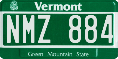 VT license plate NMZ884
