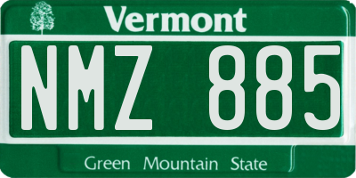 VT license plate NMZ885