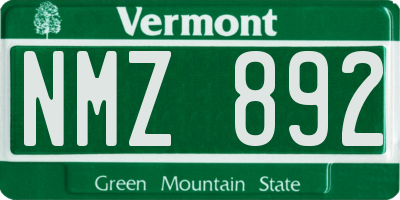VT license plate NMZ892