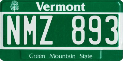 VT license plate NMZ893