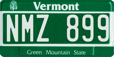 VT license plate NMZ899