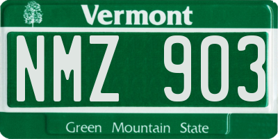 VT license plate NMZ903