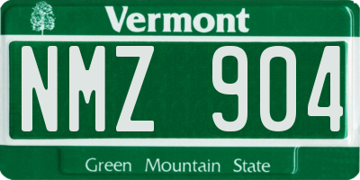 VT license plate NMZ904