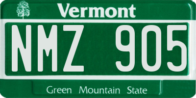 VT license plate NMZ905