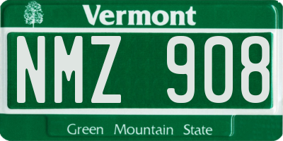 VT license plate NMZ908