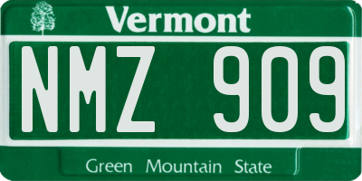 VT license plate NMZ909