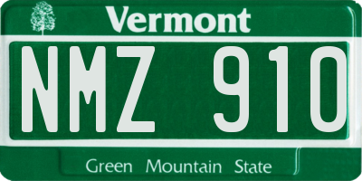 VT license plate NMZ910