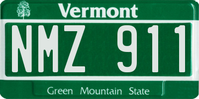 VT license plate NMZ911