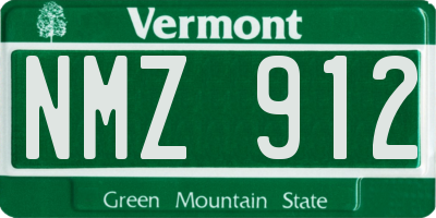 VT license plate NMZ912