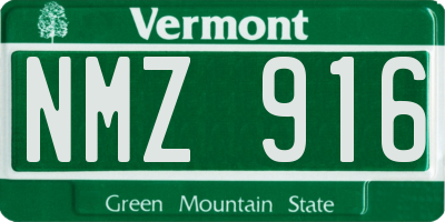 VT license plate NMZ916