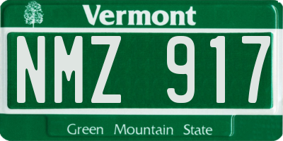 VT license plate NMZ917