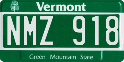 VT license plate NMZ918