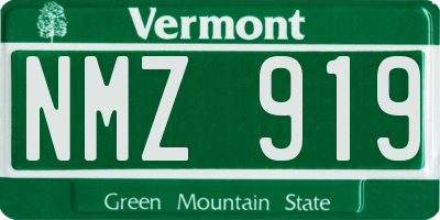 VT license plate NMZ919