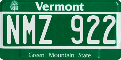 VT license plate NMZ922