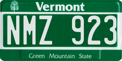 VT license plate NMZ923