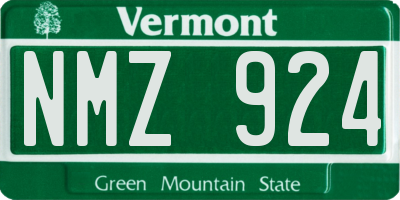 VT license plate NMZ924