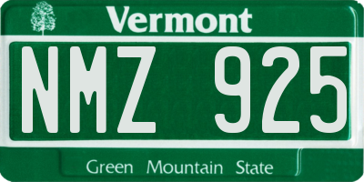 VT license plate NMZ925
