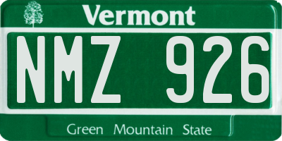 VT license plate NMZ926
