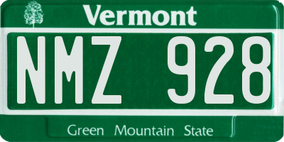 VT license plate NMZ928