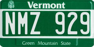 VT license plate NMZ929
