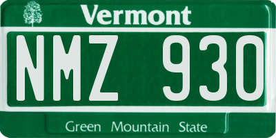 VT license plate NMZ930
