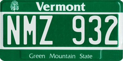 VT license plate NMZ932