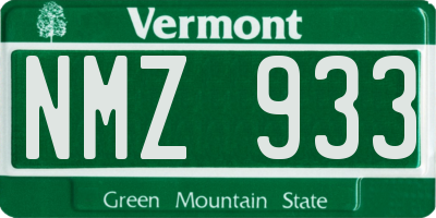 VT license plate NMZ933