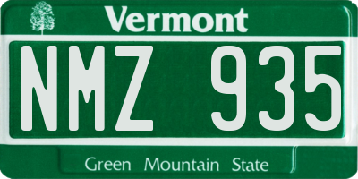 VT license plate NMZ935