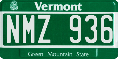 VT license plate NMZ936