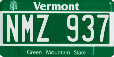 VT license plate NMZ937
