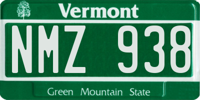 VT license plate NMZ938
