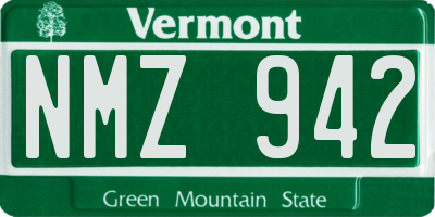 VT license plate NMZ942