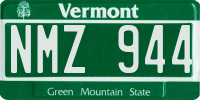 VT license plate NMZ944