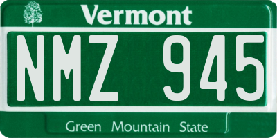 VT license plate NMZ945