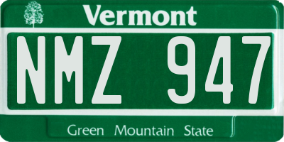 VT license plate NMZ947