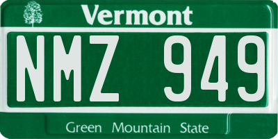 VT license plate NMZ949