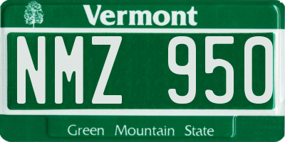 VT license plate NMZ950